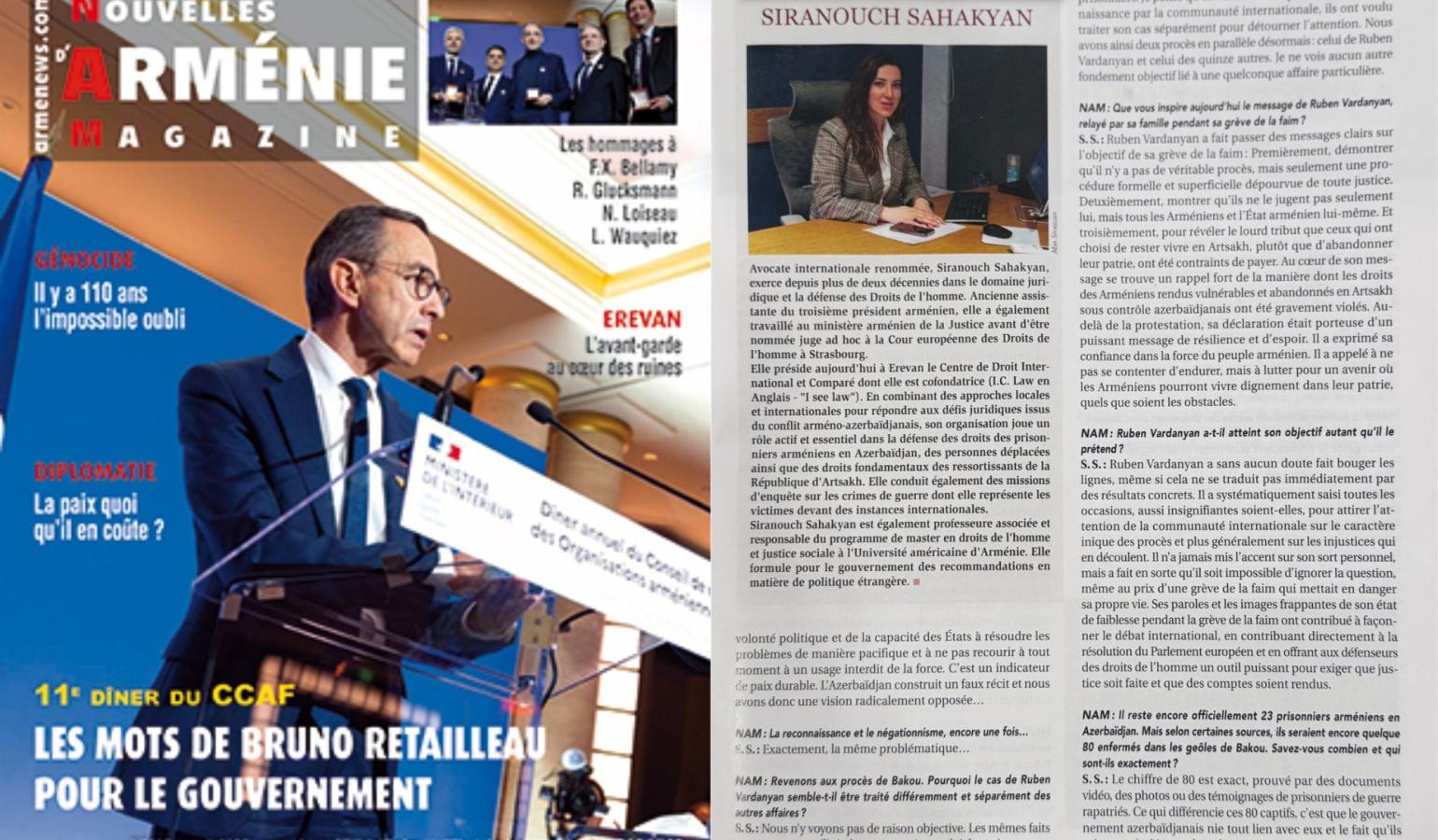 The Fate of Prisoners and Peace Negotiations: Sahakyan's Interview with "Noubelles D'Arme'nie"